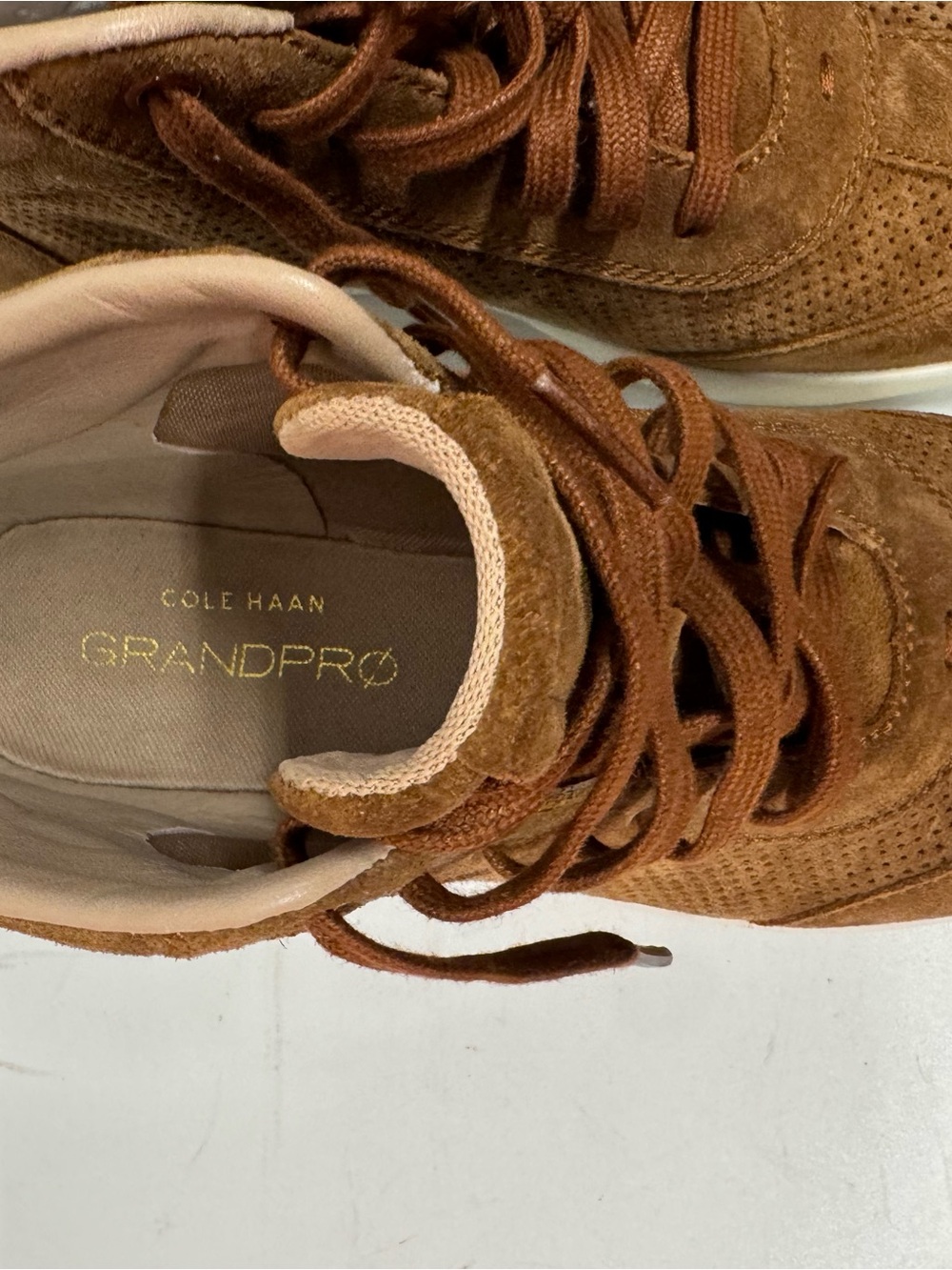 Cole Haan Women's GrandPro Suede Sneakers in Chestnut - Picture 4 of 8